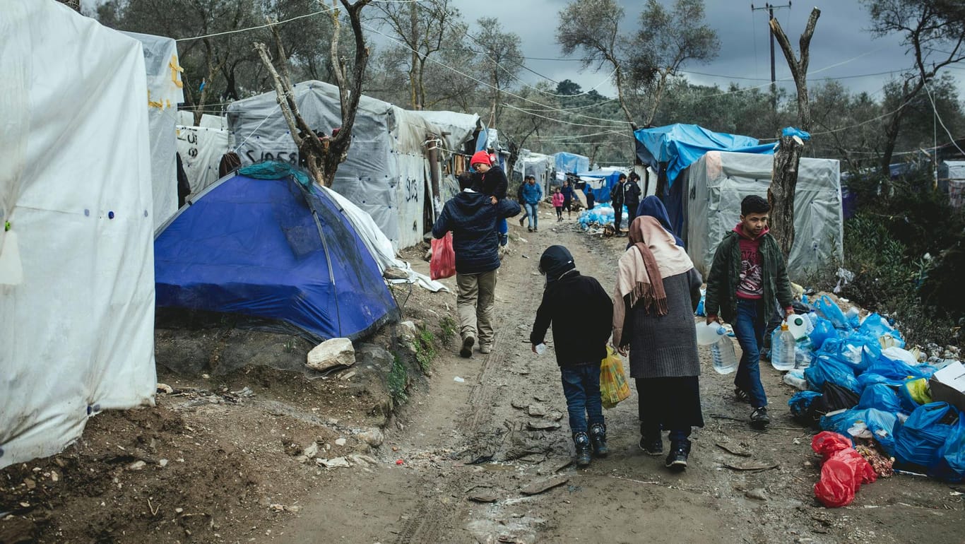 Flüchtlingslager in Moria, Griechenland: Die Situation für die Menschen in den Sammelstätten ist kaum tragbar.
