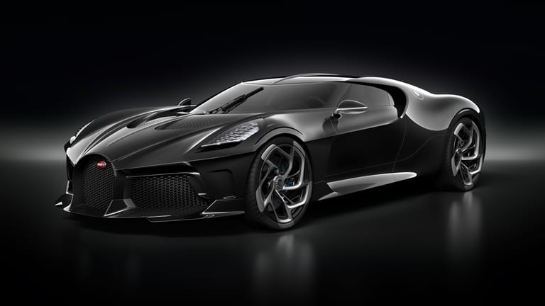 Das schwarze Auto: Der Bugatti La Voiture Noire ist ein 1.500 PS starkes Einzelstück und kostet rund 16 Millionen Euro.