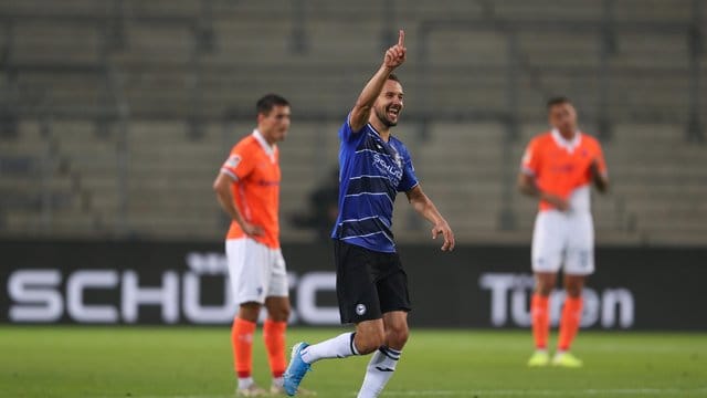 Erzielte in Bielefeld den einzigen Treffer: Arminia-Profi Manuel Prietl (M. Erzielte in Bielefeld den einzigen Treffer: Arminia-Profi Manuel Prietl (M.