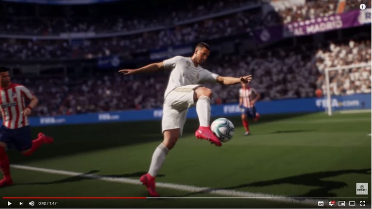 Szene aus dem Trailer zum neuen FIFA 21: Das Spiel soll am 9. Oktober für Konsole und PC erscheinen.