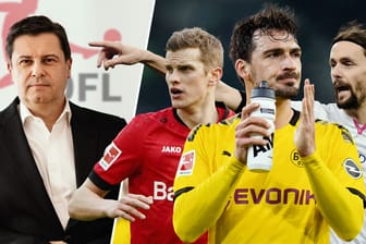 Neven Subotic, Mats Hummels, Sven Bender (v. l.) und ihre Mitstreiter wollen sich mit dem neuen Bündnis einen Platz am Tisch mit DFL-Boss Christian Seifert und den Vereinen erkämpfen.