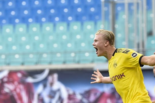 Erling Haaland erzielte beide Treffer der Dortmunder in Leipzig.
