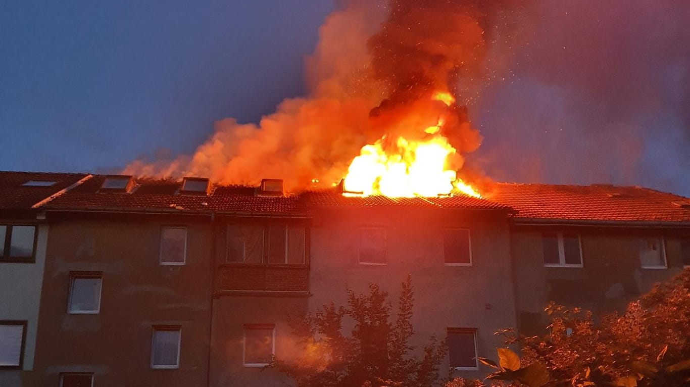 Feuer ist in einem Haus in Essen-Katernberg ausgebrochen: Auch aus den angrenzenden Häusern drang Rauch.