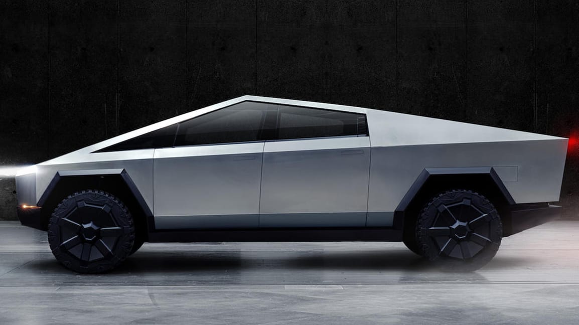 Cybertruck: Der elektrisch angetriebene Pick-up-Truck hat ein futuristisches Design.