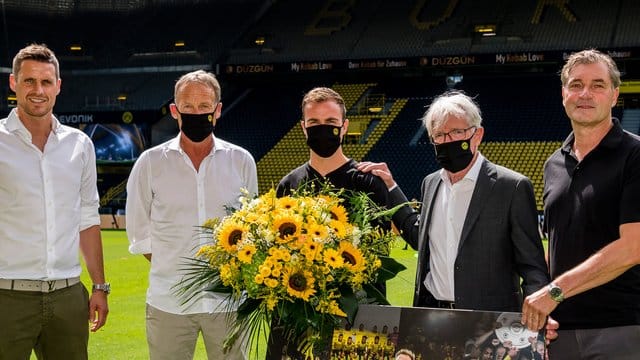 Wurde beim BVB verabschiedet: Mario Götze (M). Wurde beim BVB verabschiedet: Mario Götze (M).
