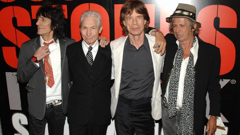 The Rolling Stones: Ronnie Wood, Charlie Watts, Mick Jagger und Keith Richards.