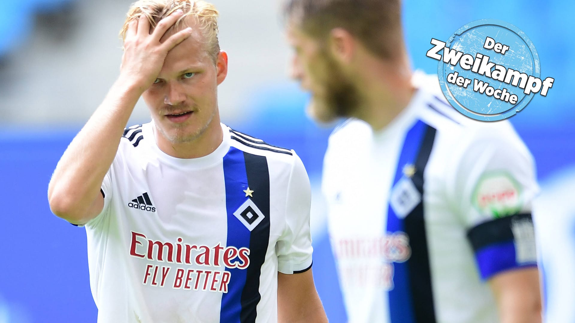 Fassungslos: HSV-Stürmer Joel Pohjanpalo (l.) und Aaron Hunt.