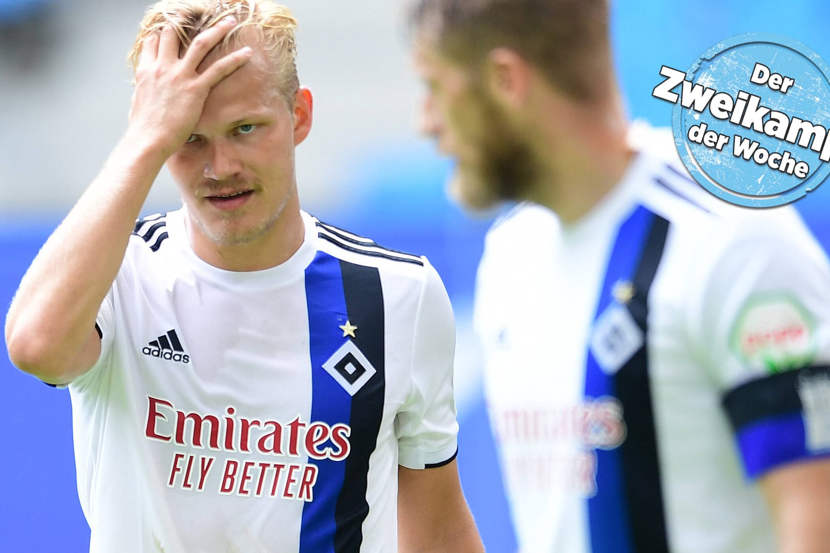 Fassungslos: HSV-Stürmer Joel Pohjanpalo (l.) und Aaron Hunt.