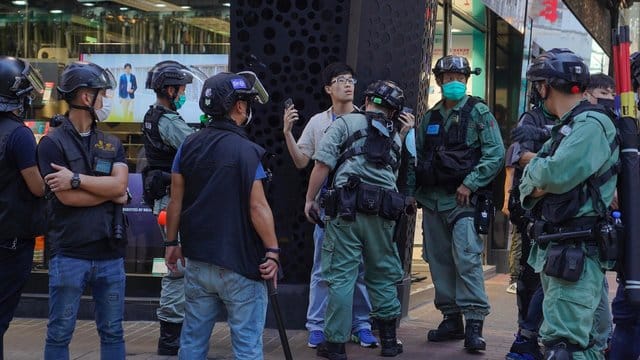 In Hongkong gibt es erneut Proteste gegen das chinesische Sicherheitsgesetz. In Hongkong gibt es erneut Proteste gegen das chinesische Sicherheitsgesetz.