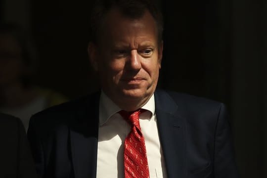 David Frost, Brexit-Berater in Großbritannien, verlässt im August 2019 den EU-Hauptsitz in Brüssel nach einem Treffen mit weiteren Verhandlungsführern.