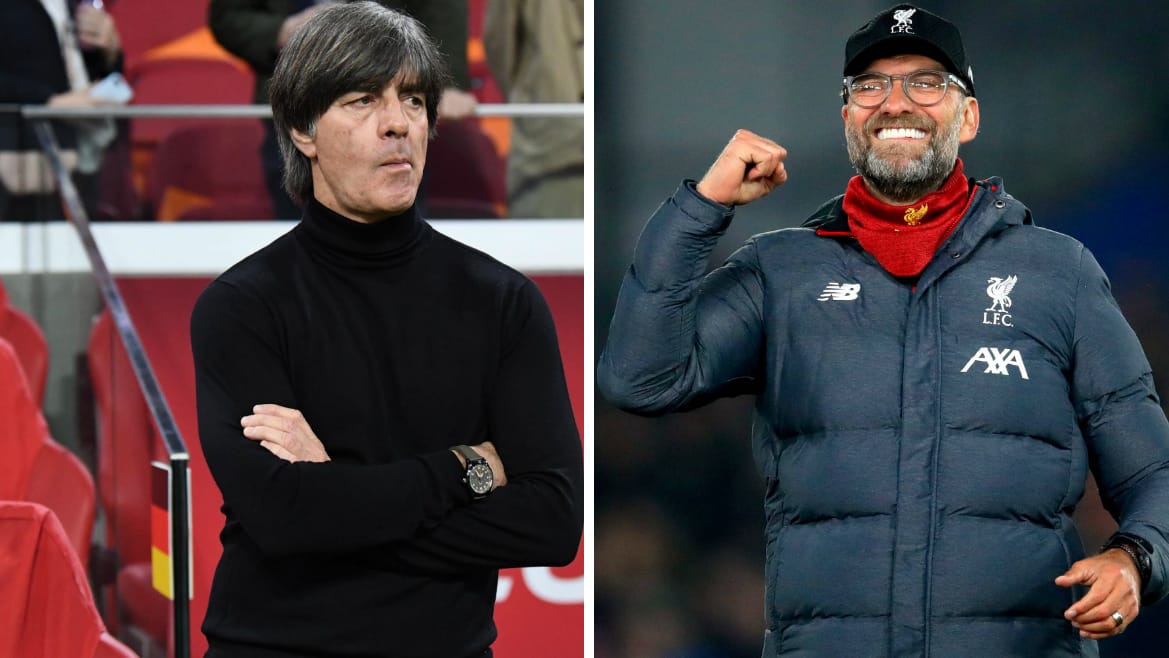 Klares Votum: Liverpool-Trainer Jürgen Klopp (r.) liegt in der Gunst der Fans klar vor Bundestrainer Joachim Löw. Klares Votum: Liverpool-Trainer Jürgen Klopp (r.) liegt in der Gunst der Fans klar vor Bundestrainer Joachim Löw.
