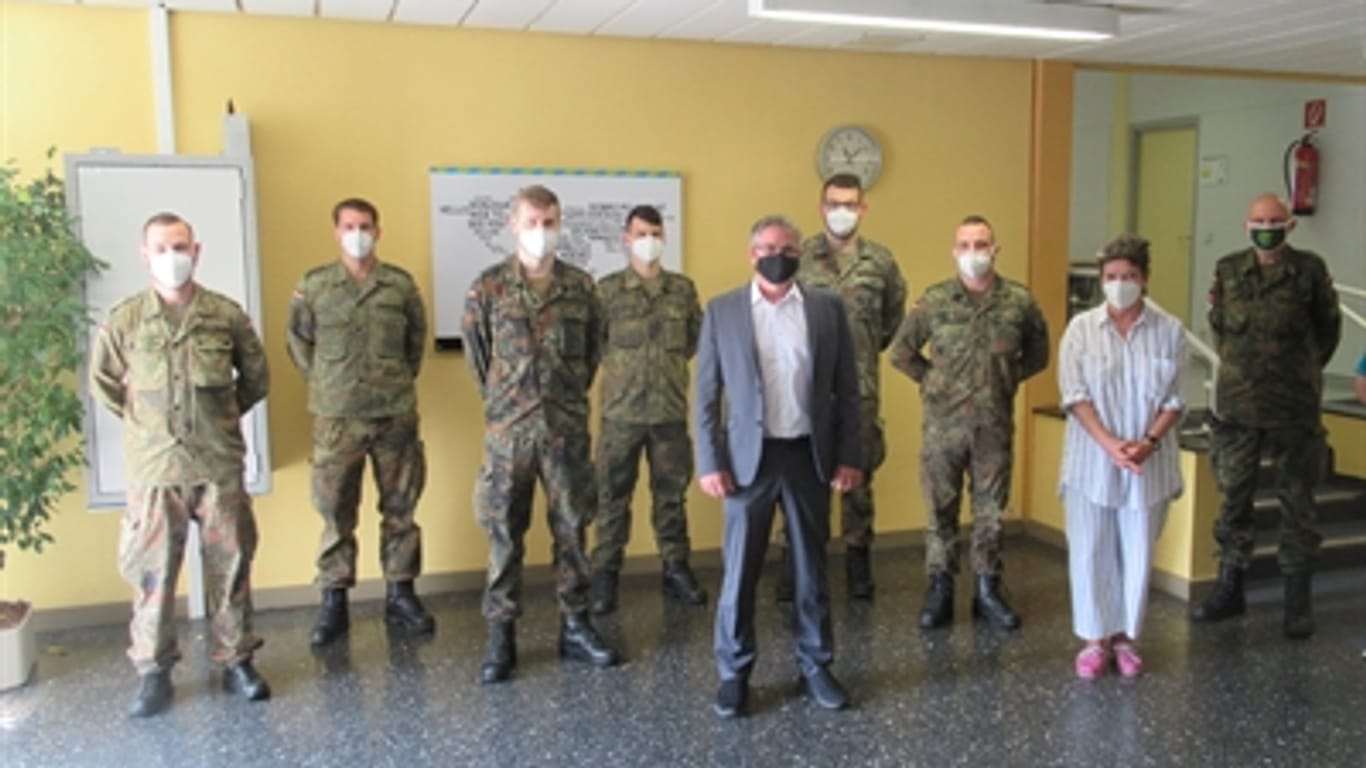 Sanitätssoldaten der Bundeswehr: Sie unterstützen das Wolfsburger Gesundheitsamt bei Corona-Tests.