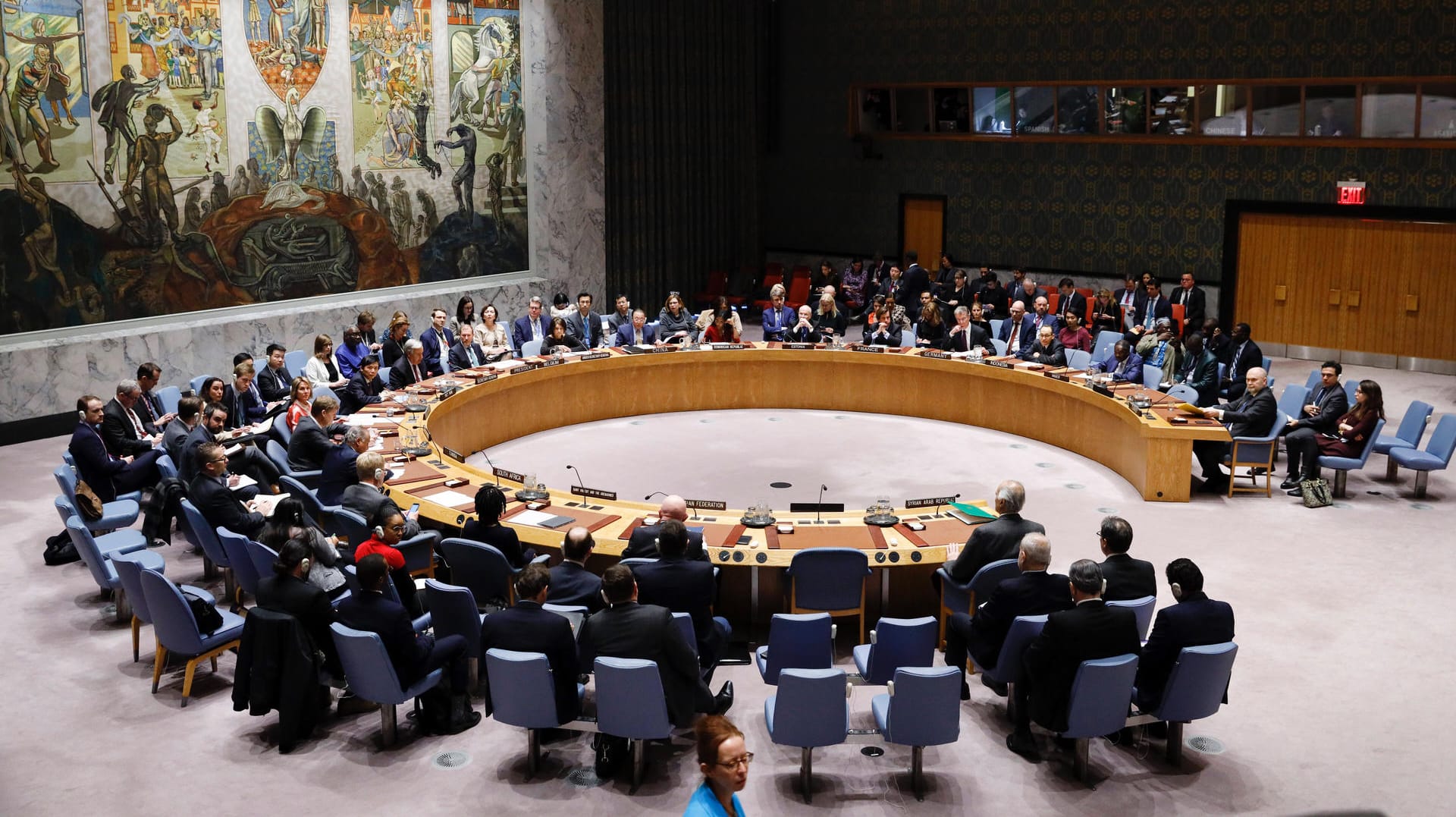 Sitzungssaal des UN-Sicherheitsrates in New York: Das Gremium hat eine monatelang umstrittene Resolution angenommen. Sitzungssaal des UN-Sicherheitsrates in New York: Das Gremium hat eine monatelang umstrittene Resolution angenommen.