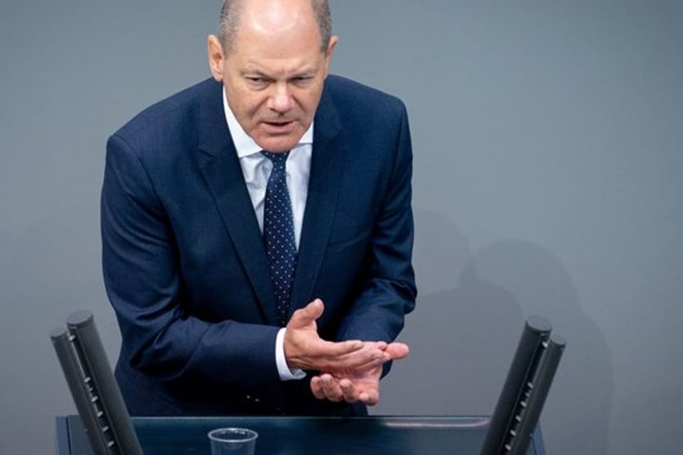 Finanzminister Olaf Scholz (SPD) bei der Debatte um die Verabschiedung des zweiten Nachtragshaushalts und der Grundrente im Bundestag.