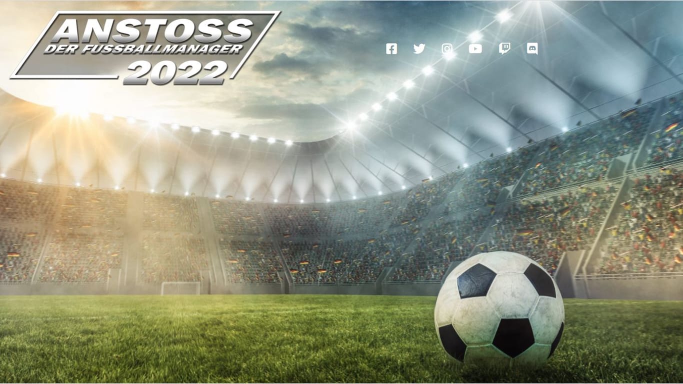 Screenshot der Webseite von "Anstoss 2022": Die Fußball-Simulation kommt zurück.