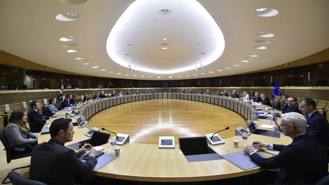 Verhandlungsrunde über die künftigen Handelsbeziehungen der EU und Großbritannien. Verhandlungsrunde über die künftigen Handelsbeziehungen der EU und Großbritannien.