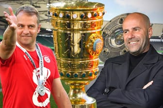 Nach dem Gewinn der Deutschen Fußballmeisterschaft will Hans-Dieter Flick mit dem FC Bayern München das Double holen. Bayer Leverkusen und Trainer Peter Bosz haben etwas dagegen.
