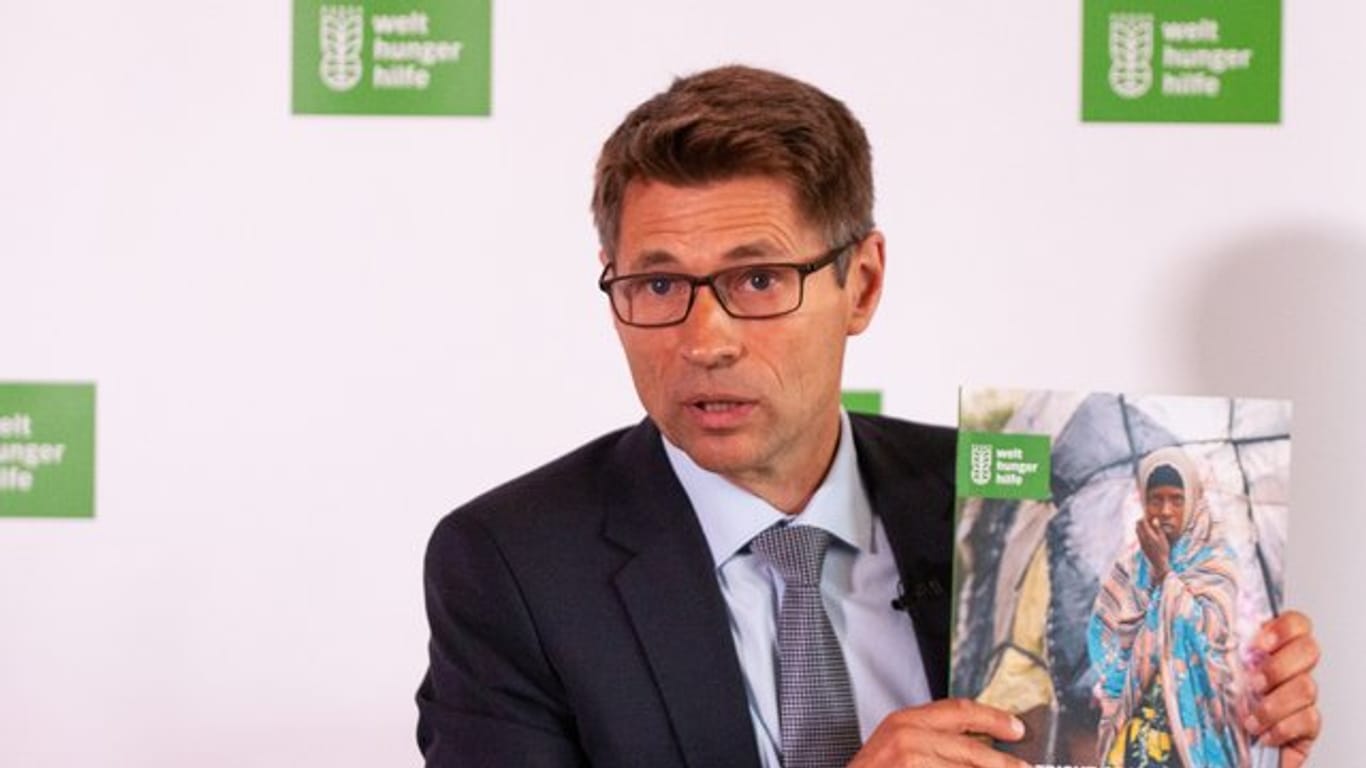 Der Generalsekretär der Welthungerhilfe, Mathias Mogge, stellt bei einer Pressekonferenz in Berlin den Jahresbericht 2019 der Hilfsorganisation vor.
