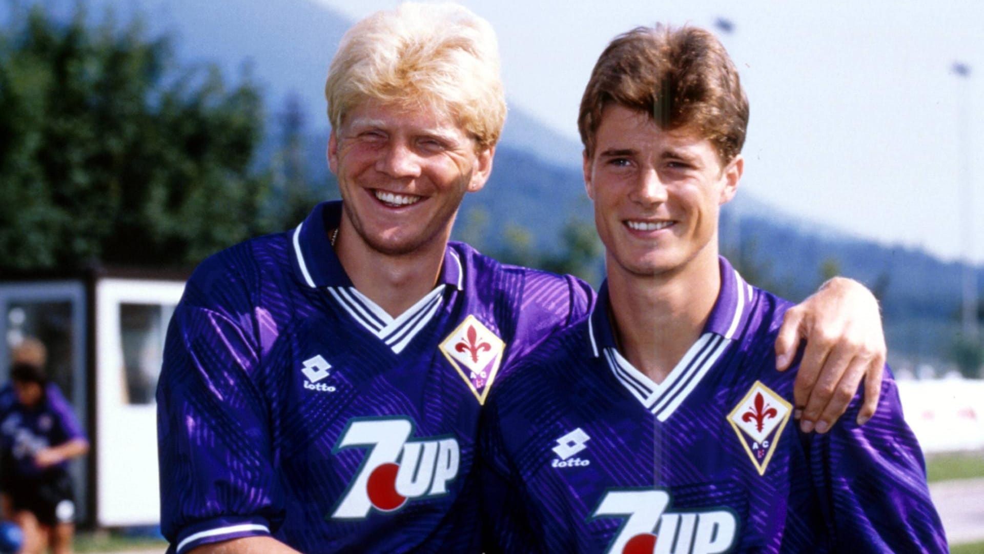 Stefan Effenberg (l.) und Brian Laudrup bei Florenz.