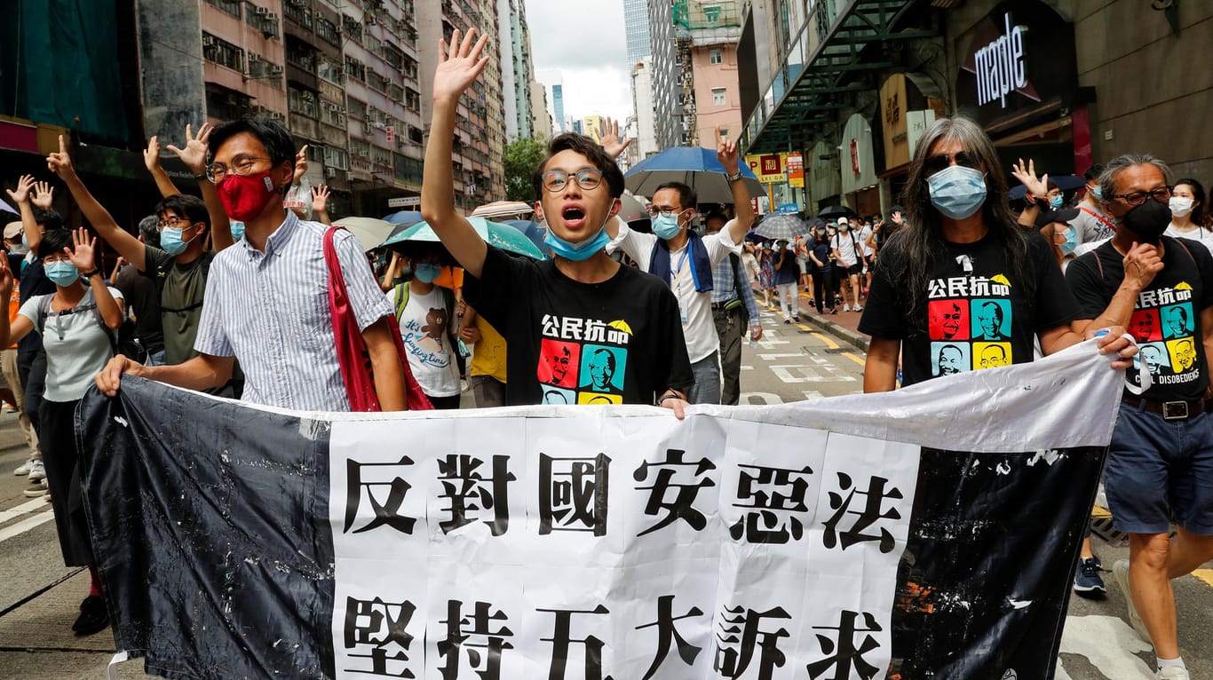 Demonstration am 1. Juni in Hongkong: Wer als Aktivist auf die Straße geht, riskiert inzwischen eine Gefängnisstrafe in Hongkong.