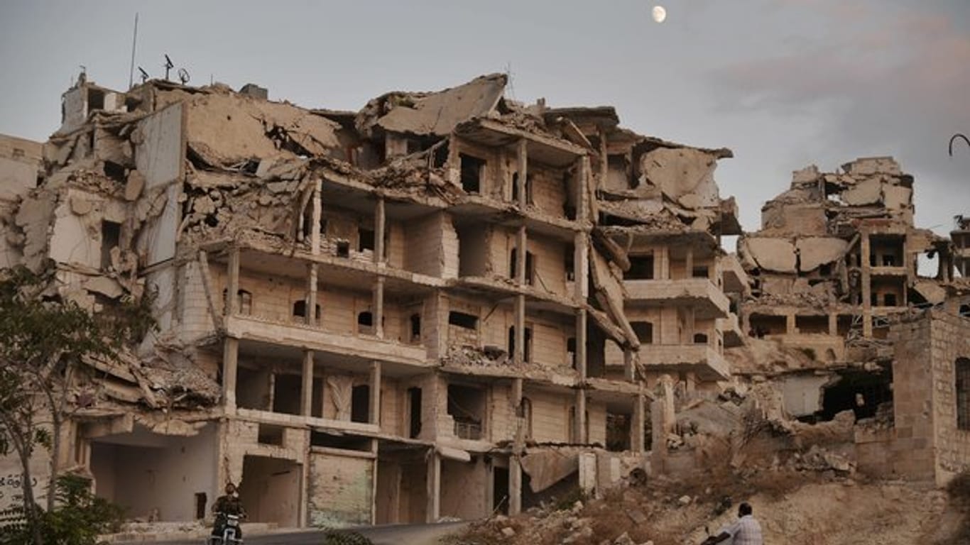 Gebäude in der Provinz Idlib sind völlig zerstört worden.
