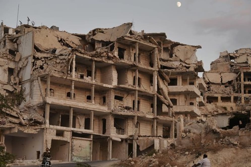 Gebäude in der Provinz Idlib sind völlig zerstört worden.