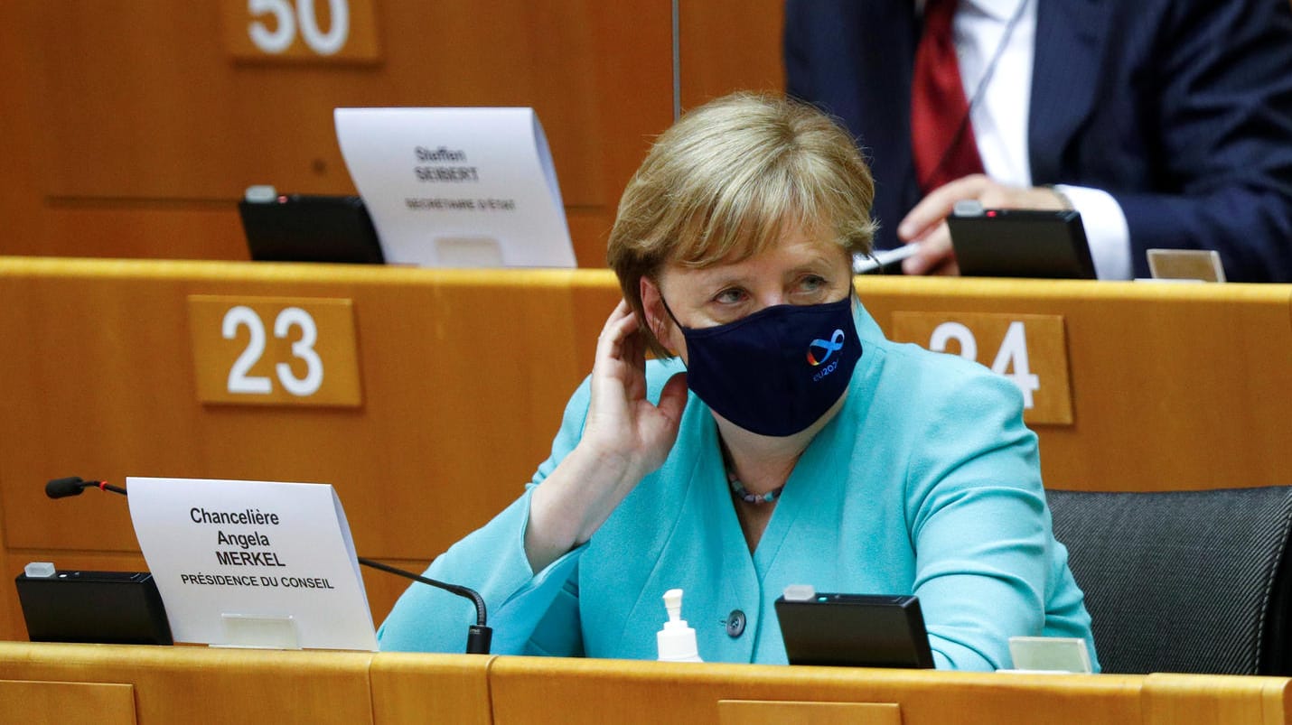 Brüssel: Angela Merkel im Europäischen Parlament.