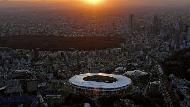 Soll 2021 Austragungsstätte der Olympischen Spiele sein: Das Nationalstadion in Tokio. Soll 2021 Austragungsstätte der Olympischen Spiele sein: Das Nationalstadion in Tokio.