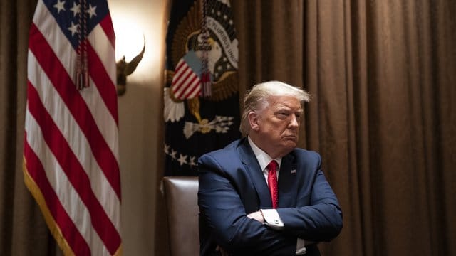 US-Präsident Donald Trump wird im Kampf ums Weiße Haus von dem Demokraten Biden herausgefordert. US-Präsident Donald Trump wird im Kampf ums Weiße Haus von dem Demokraten Biden herausgefordert.