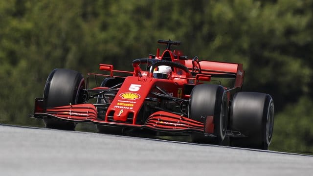 Ferrari-Pilot Sebastian Vettel beim Training in Spielberg.