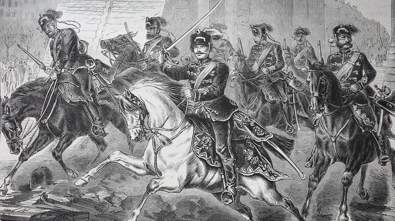 Deutsche Kavallerie in Paris: Die französische Hauptstadt ist während des Krieges mit Artillerie beschossen worden.