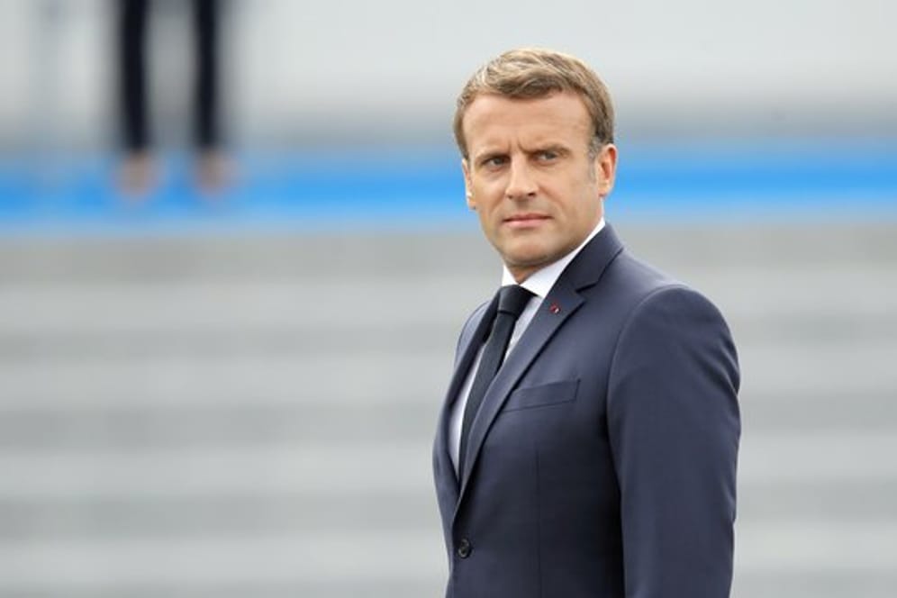 Präsident Emmanuel Macron am französischen Nationalfeiertag in Paris.