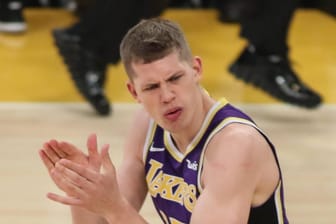 Moritz Wagner: Der deutsche NBA-Profi, hier noch im Trikot der LA Lakers, hadert mit seiner Wahlheimat USA.