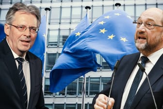 Die SPD-Politiker Achim Post (links) und Martin Schulz: Nur mit engerer Zusammenarbeit findet Europa aus der Krise, schreiben sie in ihrem Gastbeitrag.