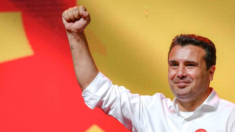 Zoran Zaev, ehemaliger Ministerpräsident und Führer der sozialdemokratischen Partei SDSM, holte den Sieg bei den Wahlen.