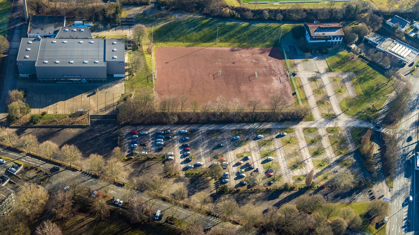 Luftbild vom Theodor-Heuss-Gymnasium in Hagen: Dort soll ein Neubau entstehen.