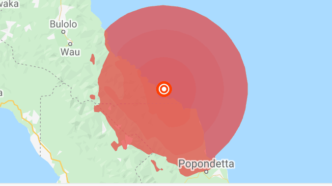 Erdbeben vor Papua-Neuguinea: Das Zentrum des Bebens lag nach USGS-Angaben etwa 115 Kilometer nördlich der Ortschaft Kokoda. Erdbeben vor Papua-Neuguinea: Das Zentrum des Bebens lag nach USGS-Angaben etwa 115 Kilometer nördlich der Ortschaft Kokoda.