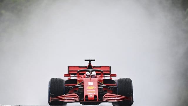 Schnellster im Regen von Budapest: Ferrari-Pilot Sebastian Vettel. Schnellster im Regen von Budapest: Ferrari-Pilot Sebastian Vettel.
