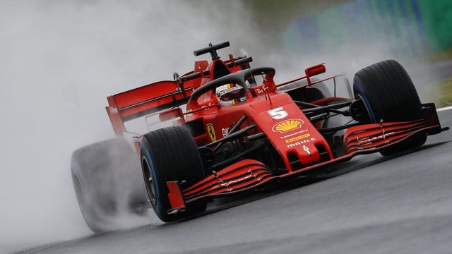 Sebastian Vettel aus Deutschland vom Team Ferrari auf dem Hungaroring.