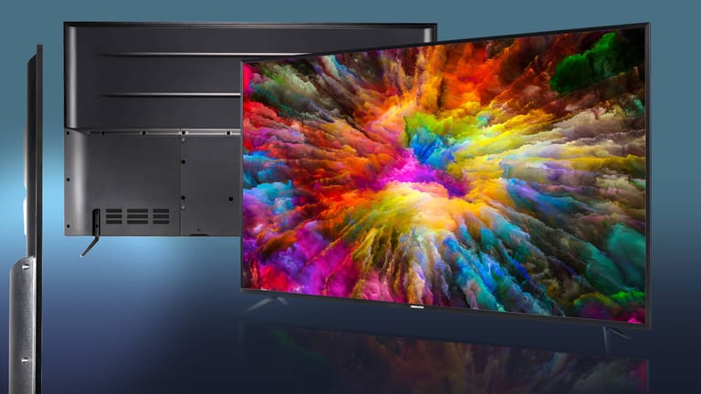 Medion Life X17575: Der Smart TV hat eine Bildschirmdiagonale von 75 Zoll, das sind fast 190 Zentimeter.
