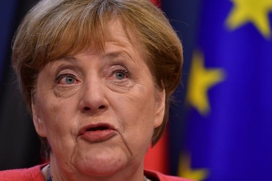 Bundeskanzlerin Angela Merkel bei einer Pressekonferenz nach der Einigung am frühen Morgen.
