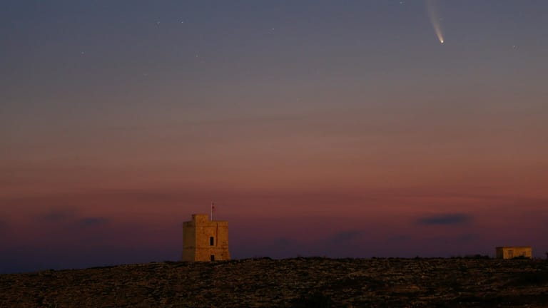 Der Komet Neowise ist über Malta zu sehen: Am frühen Morgen ist der Himmelskörper am besten zu erkennen.