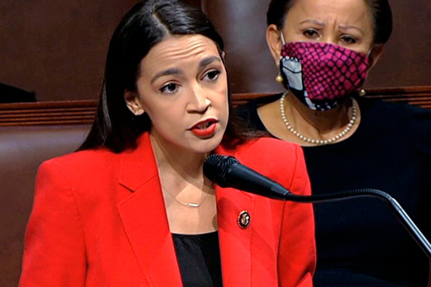 Die Demokratische US-Abgeordnete Alexandria Ocasio-Cortez: "Akzeptanz von Gewalt und gewalttätiger Sprache gegenüber Frauen".