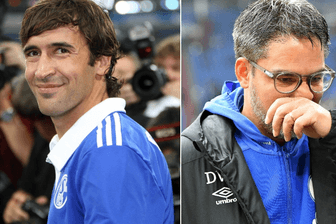 Am 28. Juli 2010 wurde Real-Legende Raúl beim FC Schalke vorgestellt: Zehn Jahre später steckt der Klub mit Trainer David Wagner (r.) in seiner wohl größten finanziellen Krise.