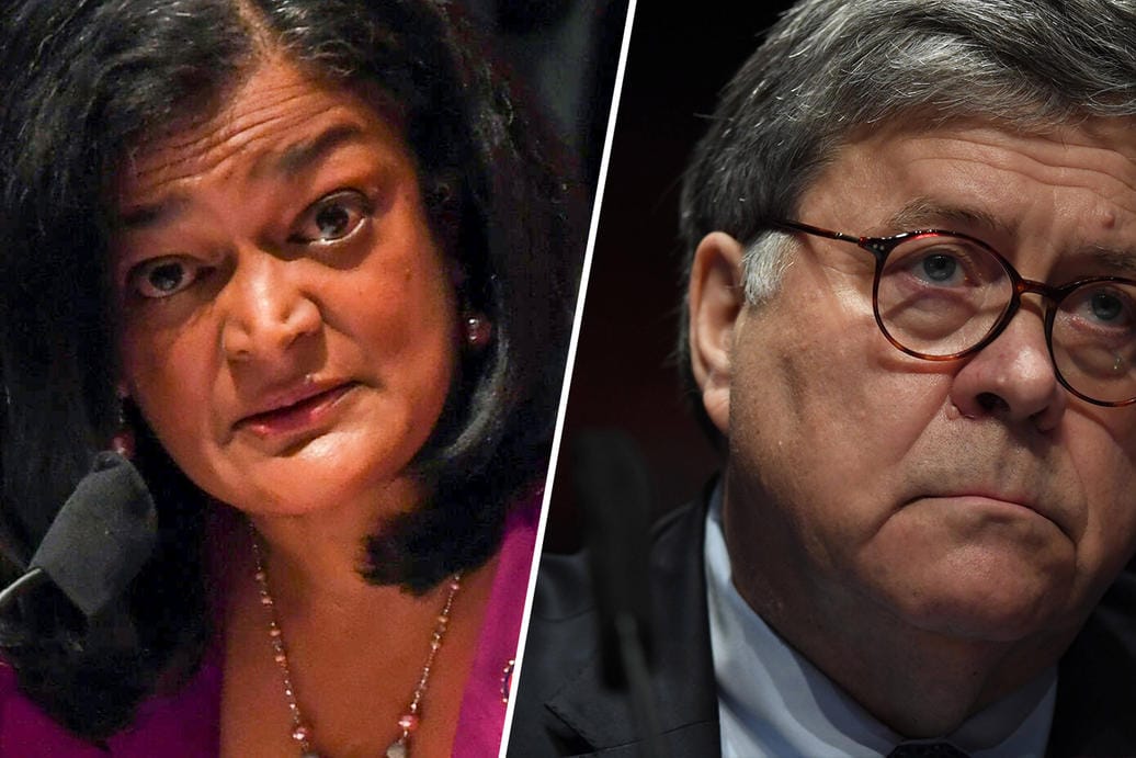 Heftige Vorwürfe: Die Demokratin Pramila Jayapal hat US-Justizminister Barr bei einer Anhörung konfrontiert.