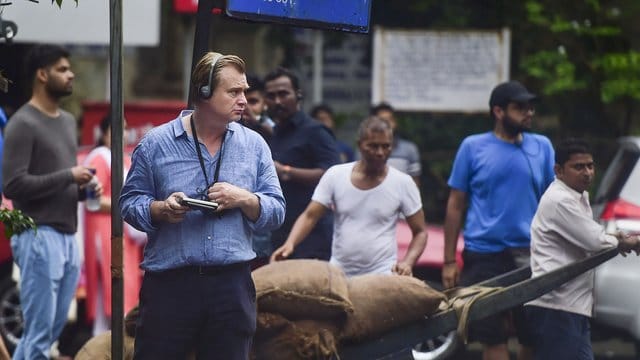 Christopher Nolan bei den Dreharbeiten zu "Tenet" in Mumbai.