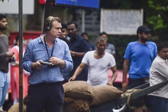 Christopher Nolan bei den Dreharbeiten zu "Tenet" in Mumbai.