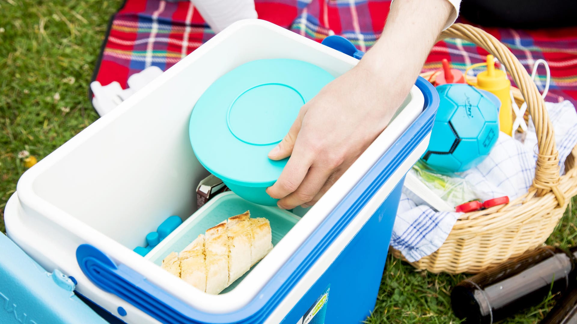 Lebensmittel: Wer sich im Sommer für ein Picknick entscheidet, sollte eine Kühlbox mitnehmen. Lebensmittel: Wer sich im Sommer für ein Picknick entscheidet, sollte eine Kühlbox mitnehmen.
