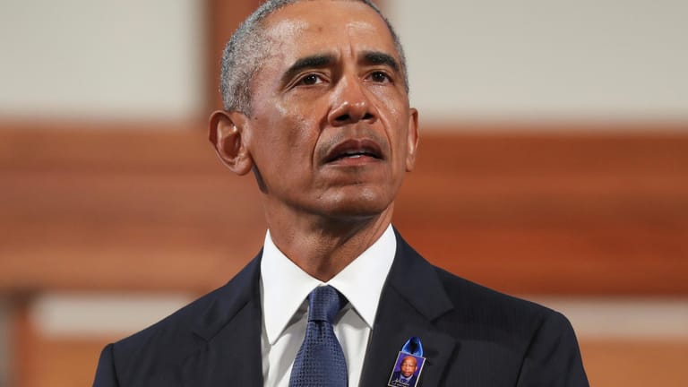 Barack Obama bei der Trauerfeier für John Lewis: "Wenige Wahlen waren in vielerlei Hinsicht so wichtig wie diese."