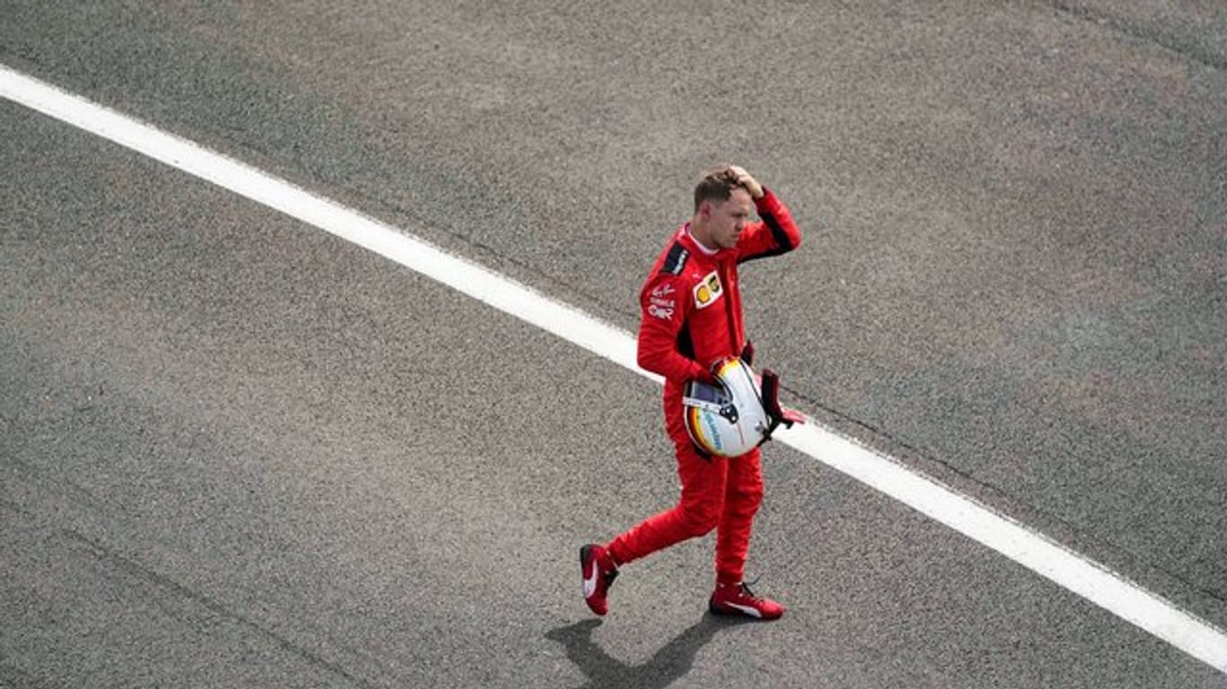 Fuhr auch in Silverstone im Ferrari hinterher: Sebastian Vettel.